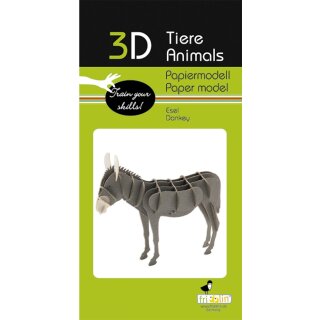 3D-Modell, Esel, Spezialkarton, gelasert