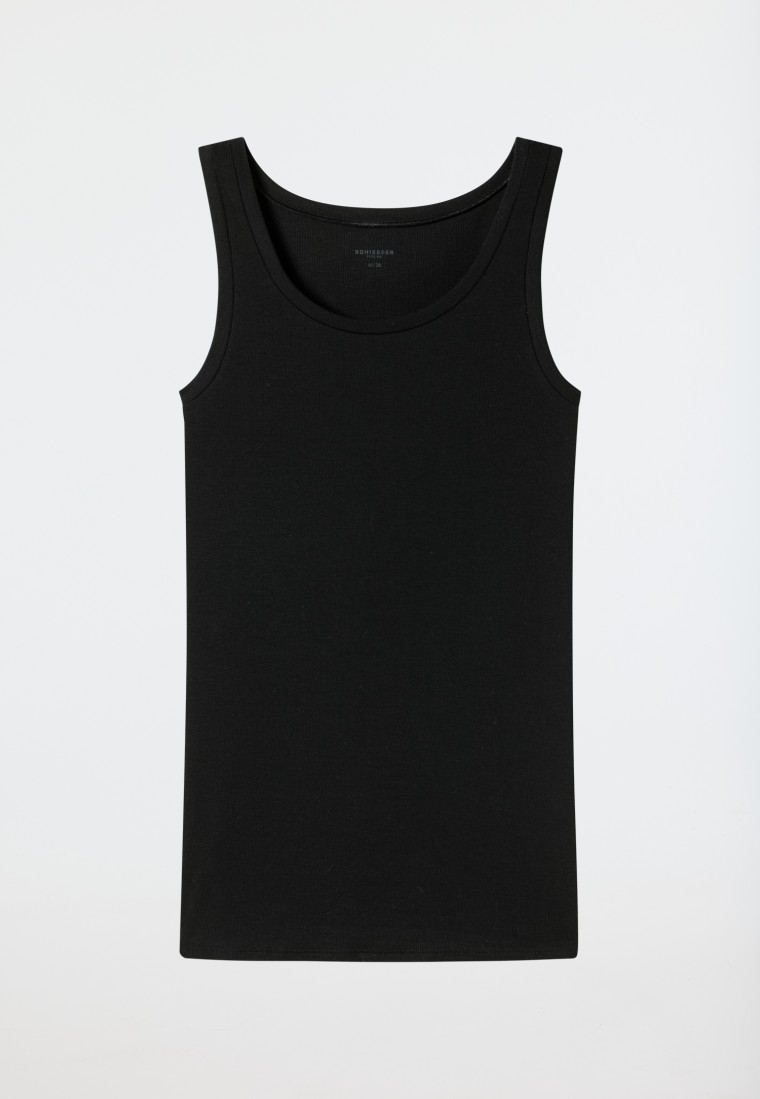 Tanktop Doppelripp Organic Cotton schwarz - Pure Rib