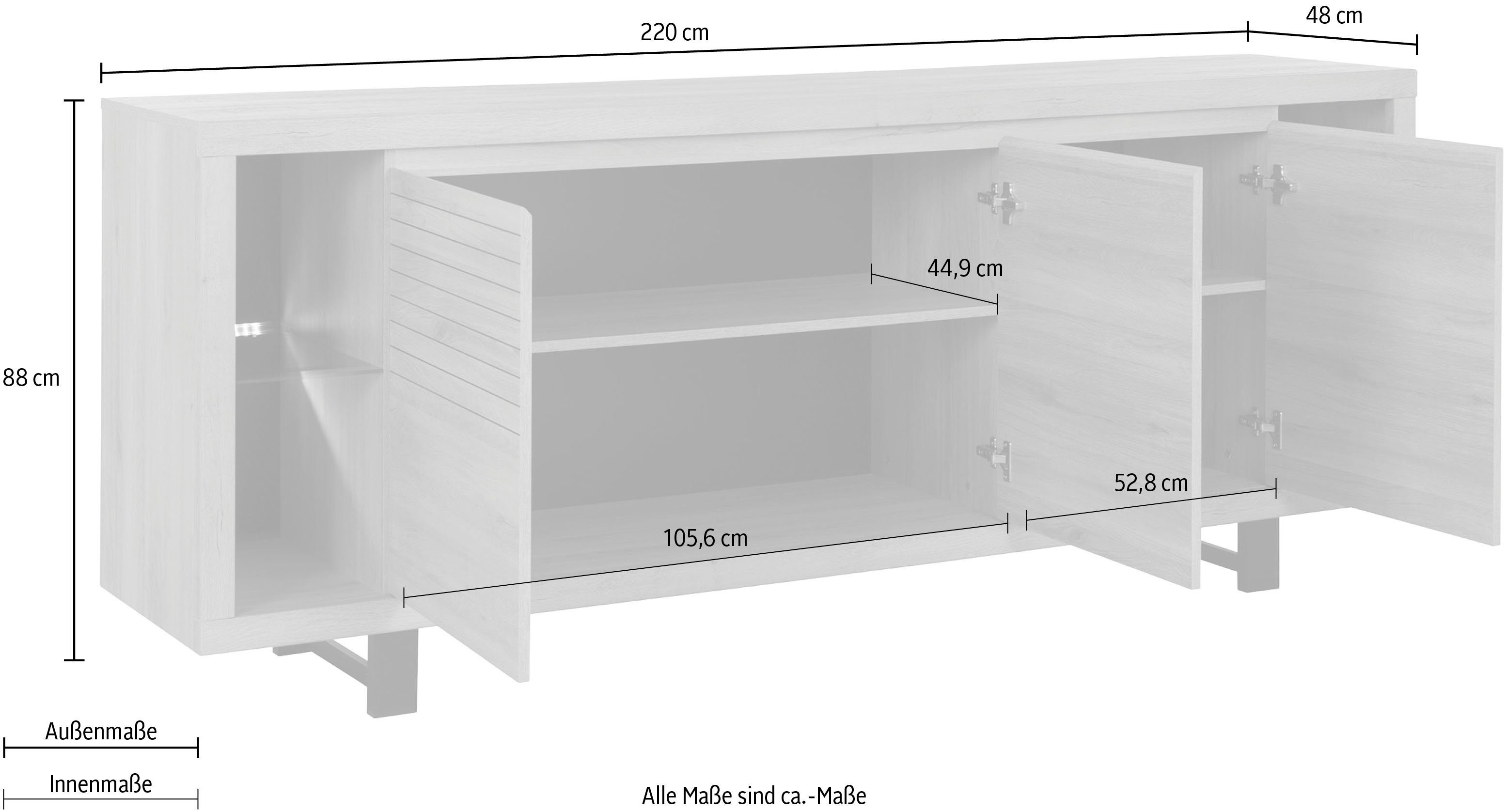 Gami Anrichte Clay, mit dekorativen 3D-Elementen