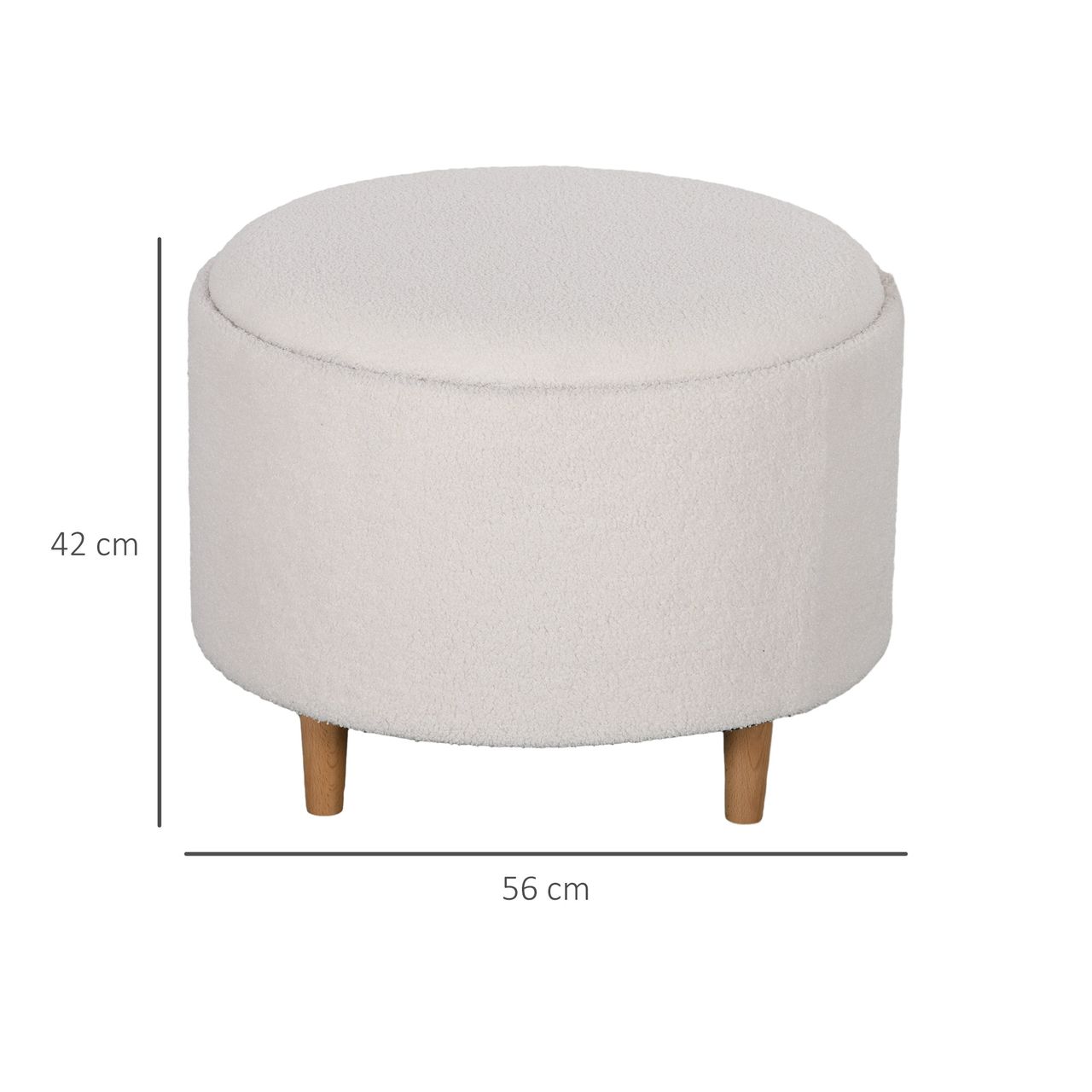 HOMCOM Sitzhocker Ottomane mit Stauraum Runder Polsterhocker mit Klappdeckel