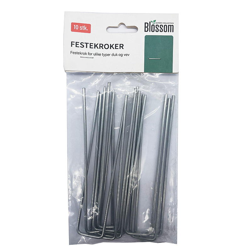 Blossom Festekrok 10-pk for duk/vev, galvanisert