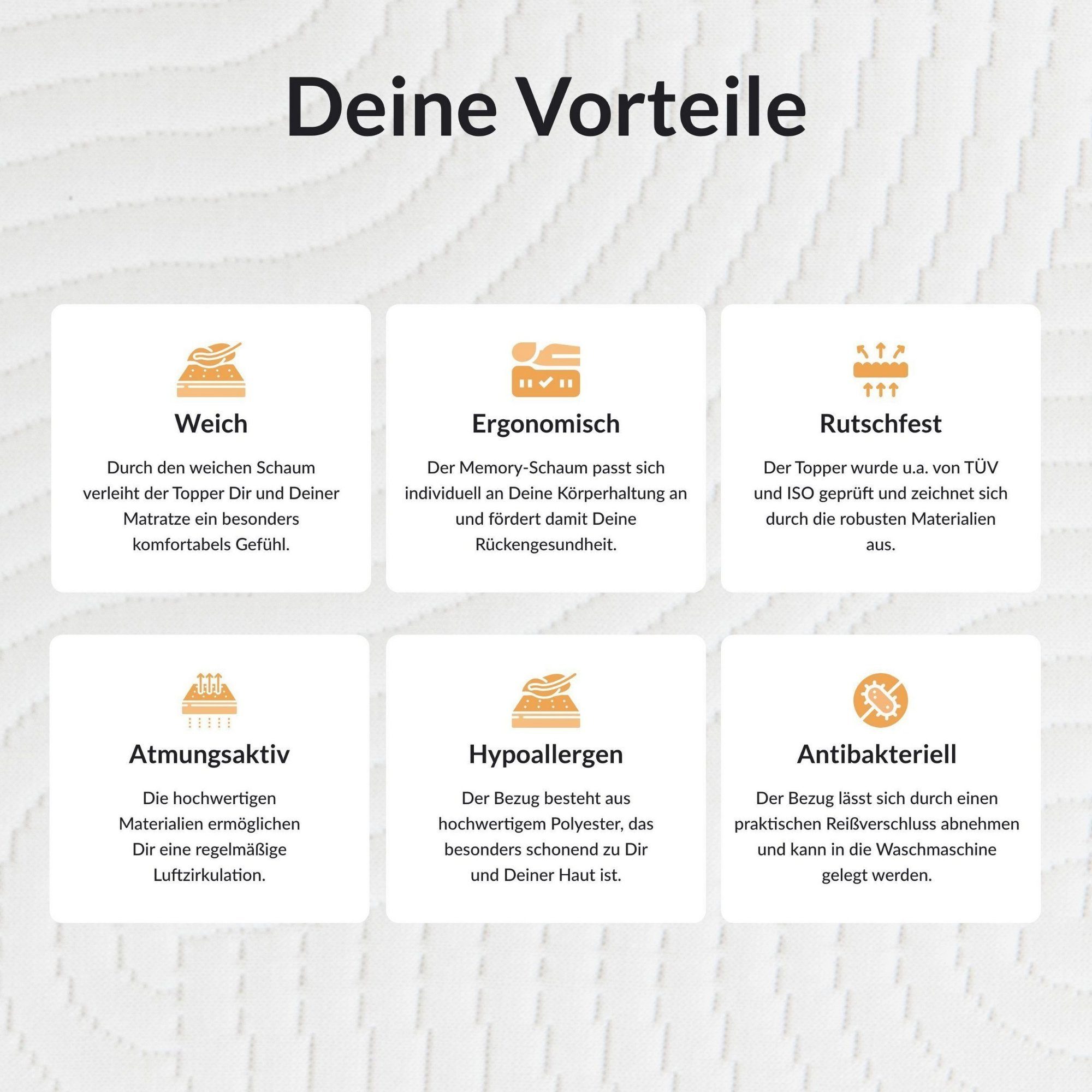 Matratzenauflage Comodita Sense-VS Topper – Memory-Schaum Comodita