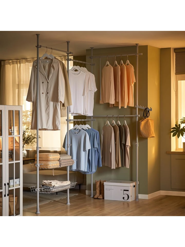 SoBuy Kleiderständer in Hellgrau - (B)209-311 x (H)200-285cm günstig kaufen onesize