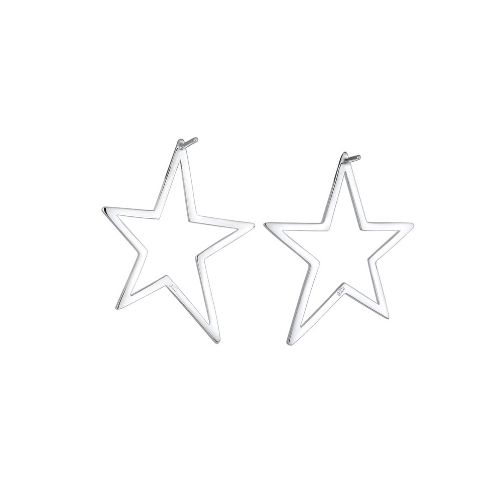 Elli Elli Boucles d'Oreilles Hänger Stern Kristalle 925 Silber Boucles d'oreilles