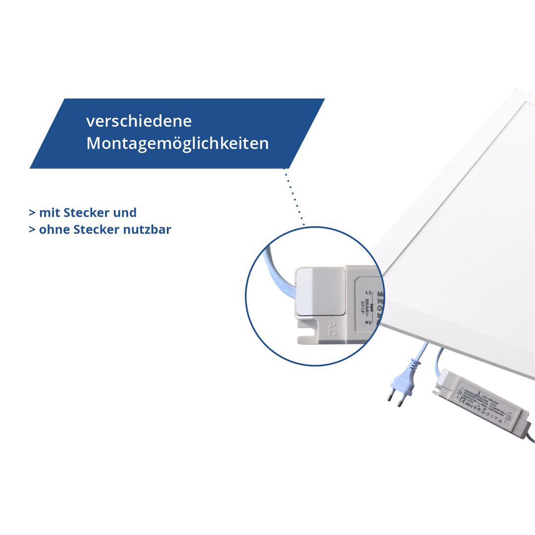 LUXULA 6er Pack LED-Panel mit Farbtemperaturwechsel CCT, 62x62 cm, Back-lit, 36W