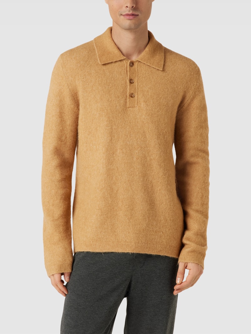 Strickpullover mit Umlegekragen Modell 'Taylen' in beige