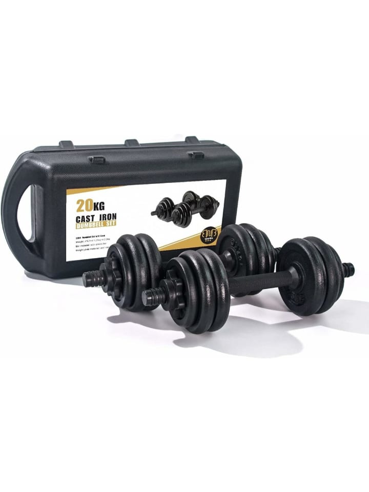 BnB Sports´ Bodybuilding Hantel 20 kg, Gewichtstraining, Gusseisen mit Gehäuse in Schwarz günstig kaufen 1