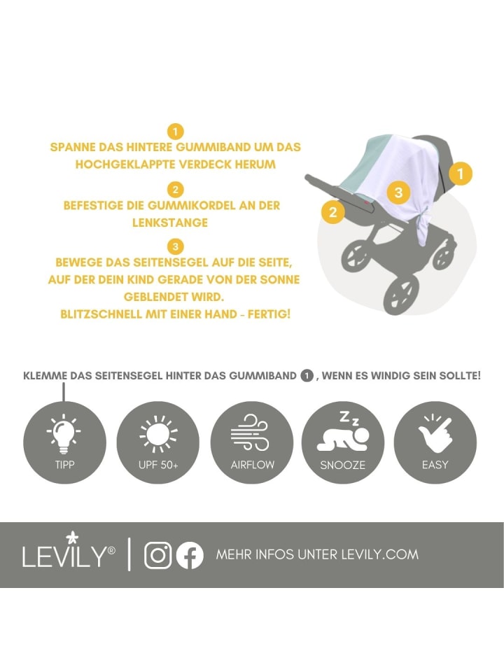 levily - Manufaktur babyfroh  Sonnensegel Sonnenschutz Floral Strolls günstig kaufen onesize