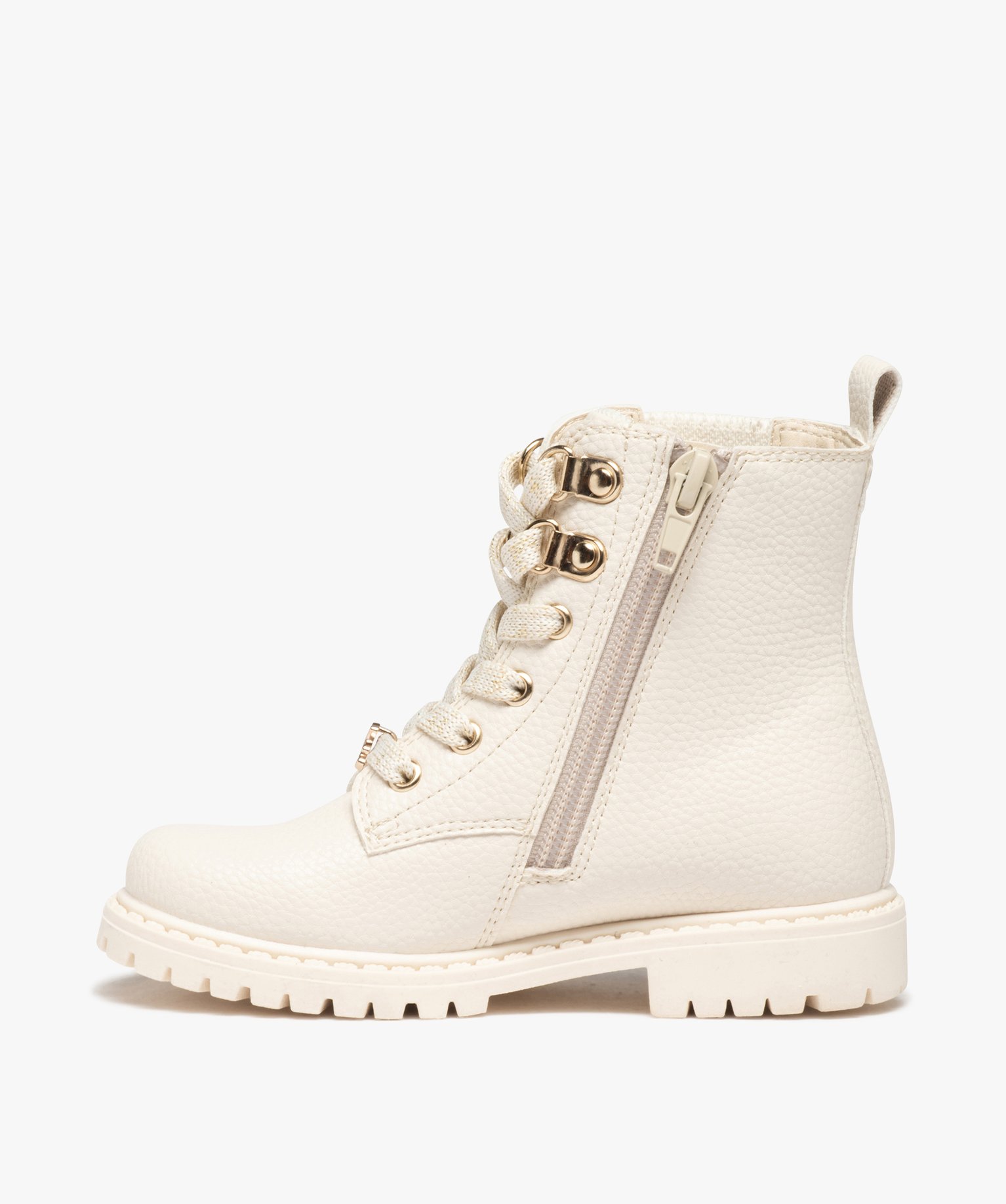 Boots fille unies Chelsea à semelle crantée - LuluCastagne... beige | GEMO