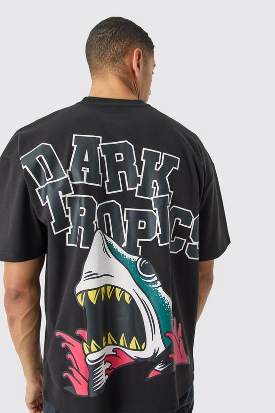 Oversize T-Shirt mit Dt Shark Print
