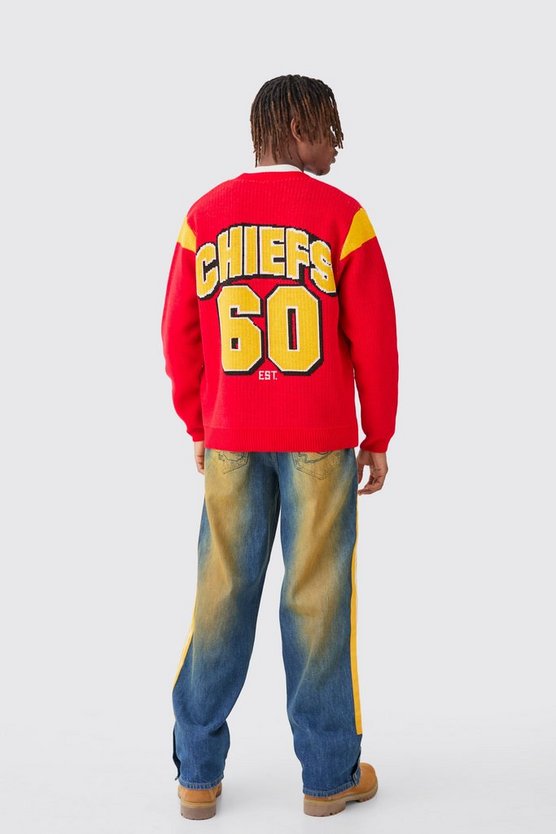 Oversize Cardigan mit lizenziertem Nfl Chiefs Print