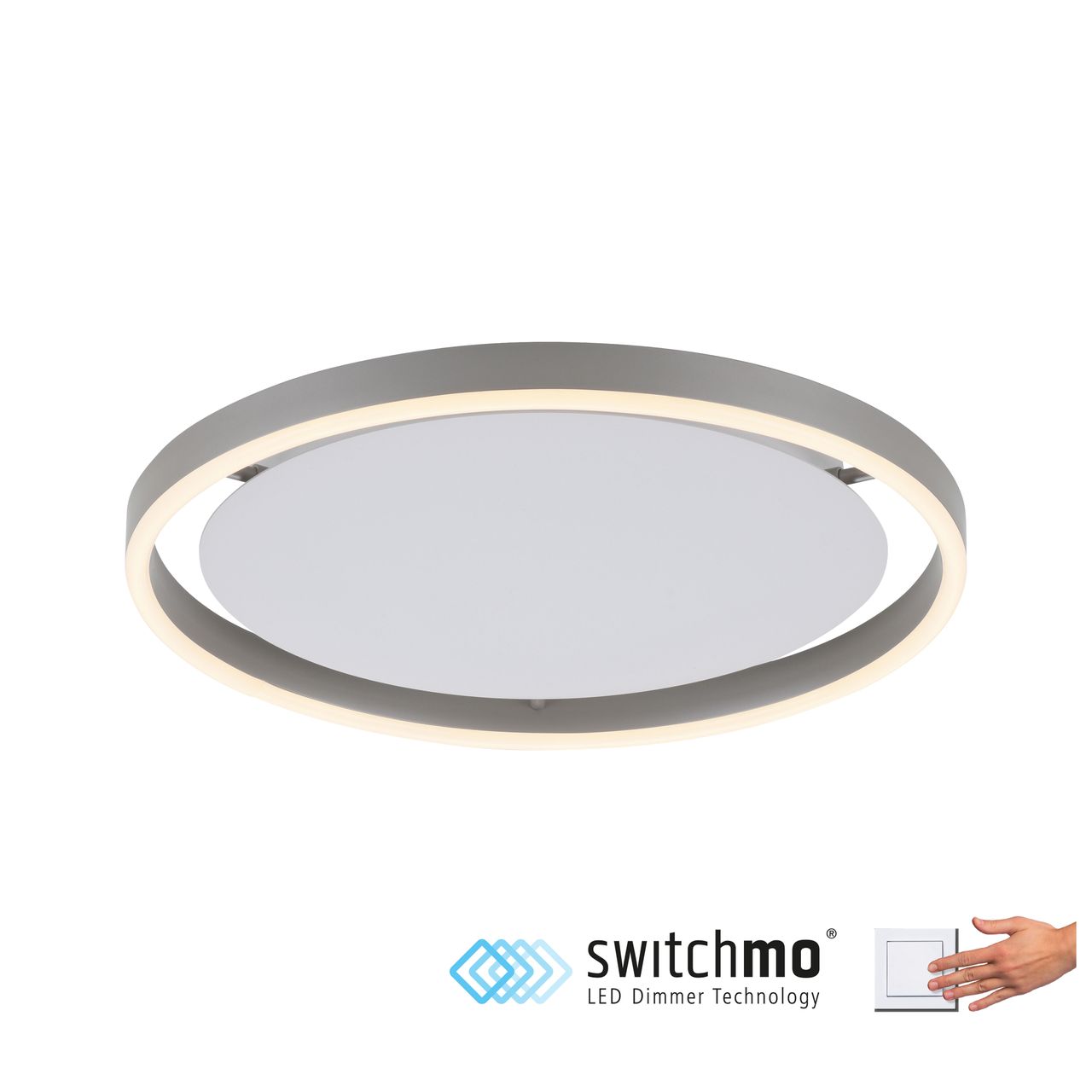 JUST LIGHT LeuchtenDirekt LED Deckenleuchte RITUS, rund, 3-Stufen Dimmer, 3000Kelvin,  Innenleuchte, IP20
