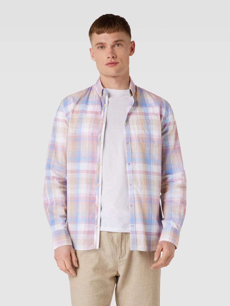 Business-Hemd mit Button-Down-Kragen in bleu