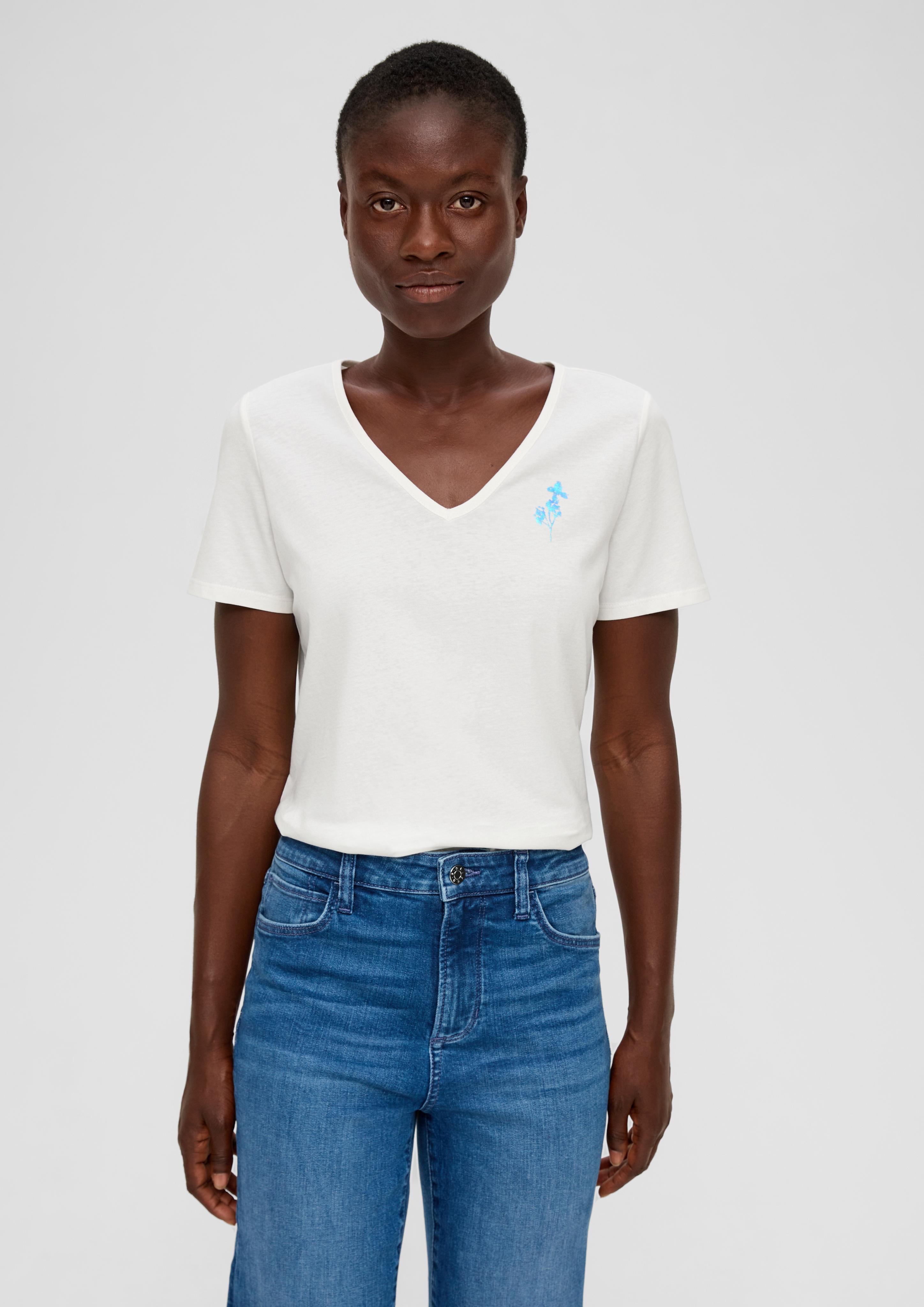 Baumwoll-Shirt mit Stick-Detail  2139404-02D0