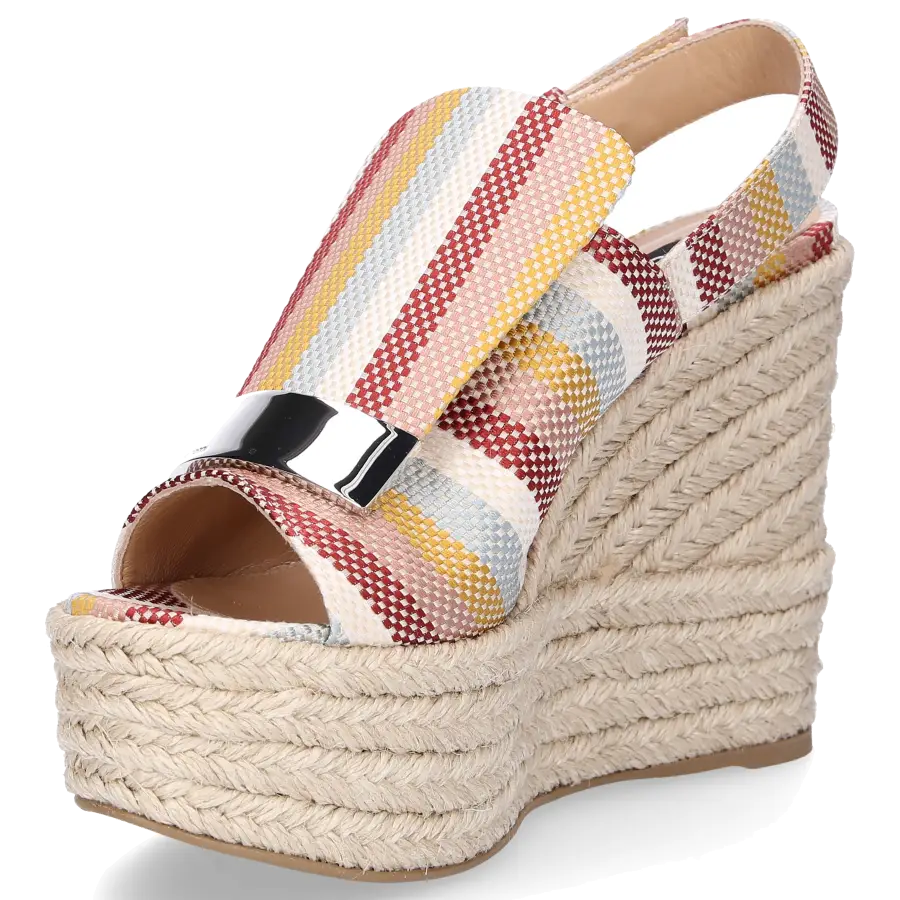 Sergio Rossi - Espadrilles SR1 ESPADRILLES Baumwolle Seide Logo bunt - beige
