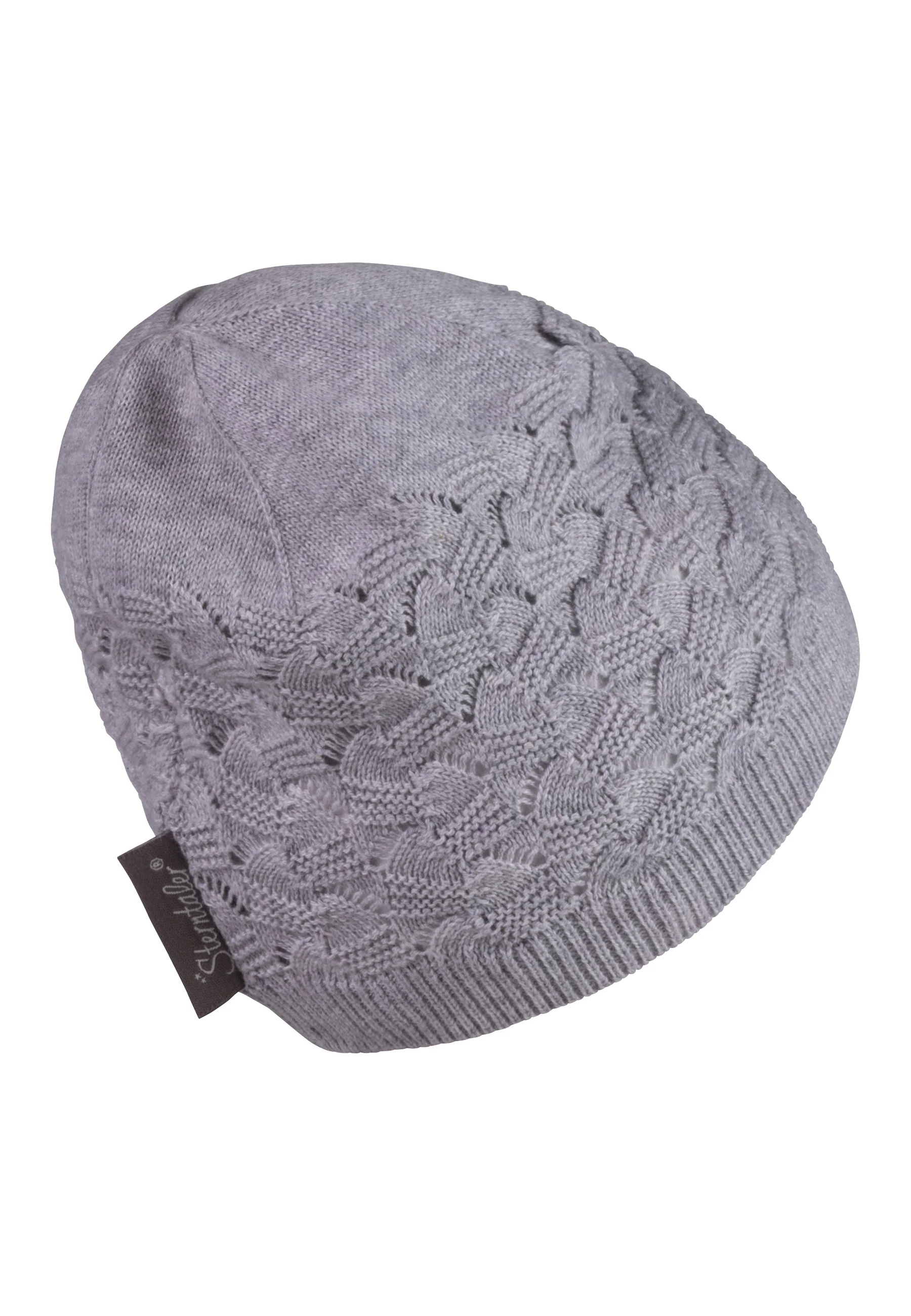 Strickmütze GOTS mit eingestricktem Lochmuster
