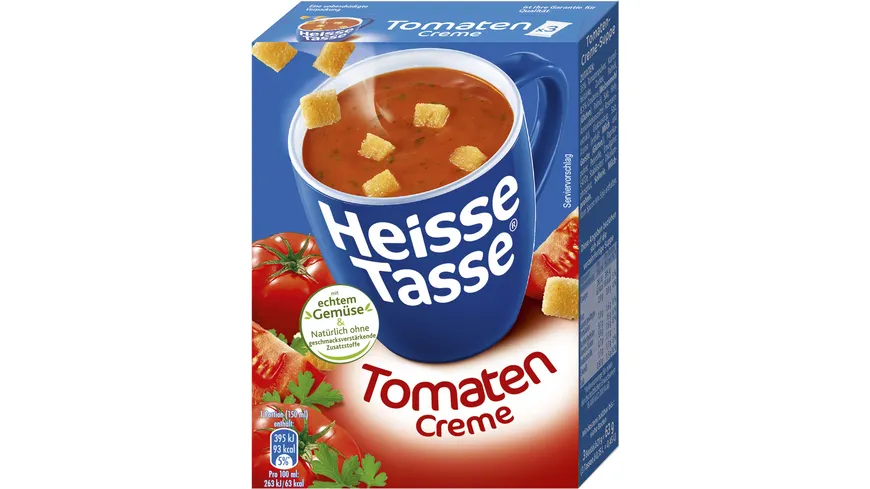 Heisse Tasse Tomaten Creme Suppe 450 ml