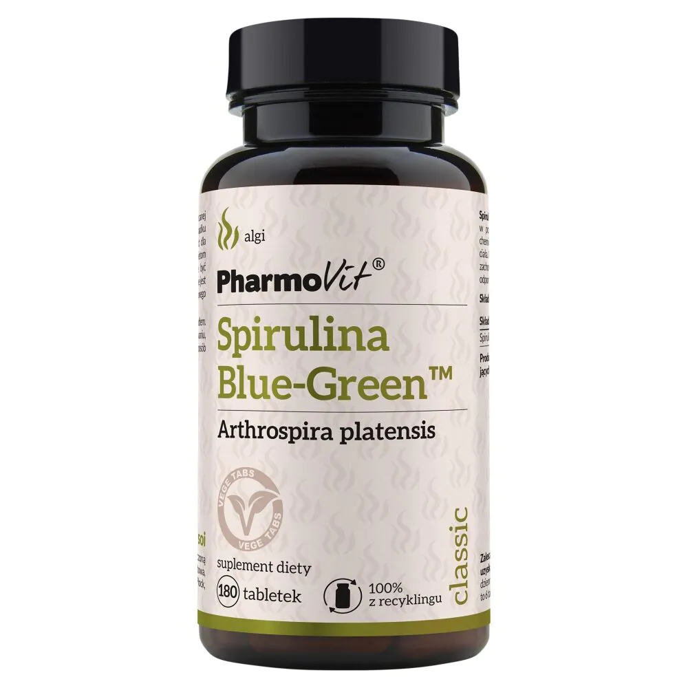 Pharmovit Classic Spirulina mėlynai žalia, 180 tablečių.