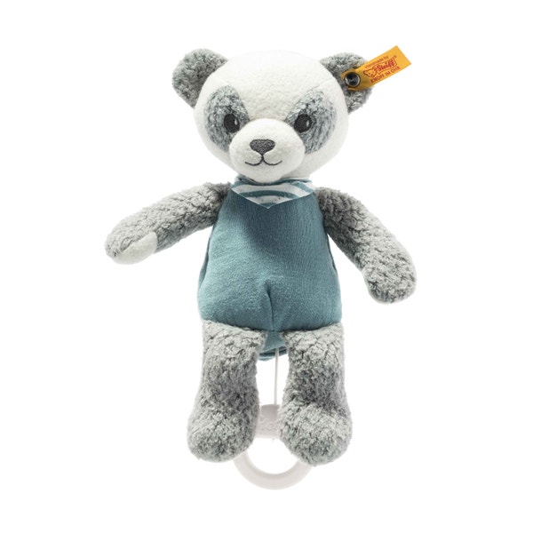 GOTS Paco Panda Spieluhr, 22 cm, hellgrau