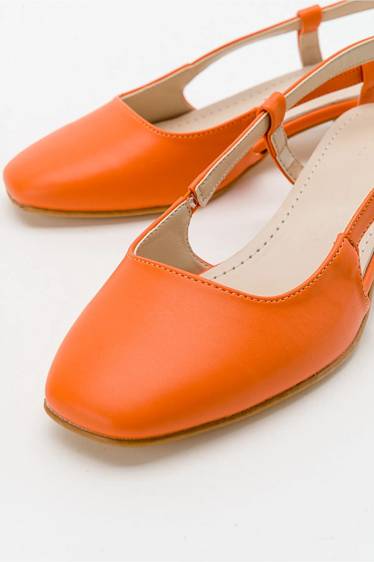 LuviShoes  66 Orange Skin Damen-Sandalen mit Absatz