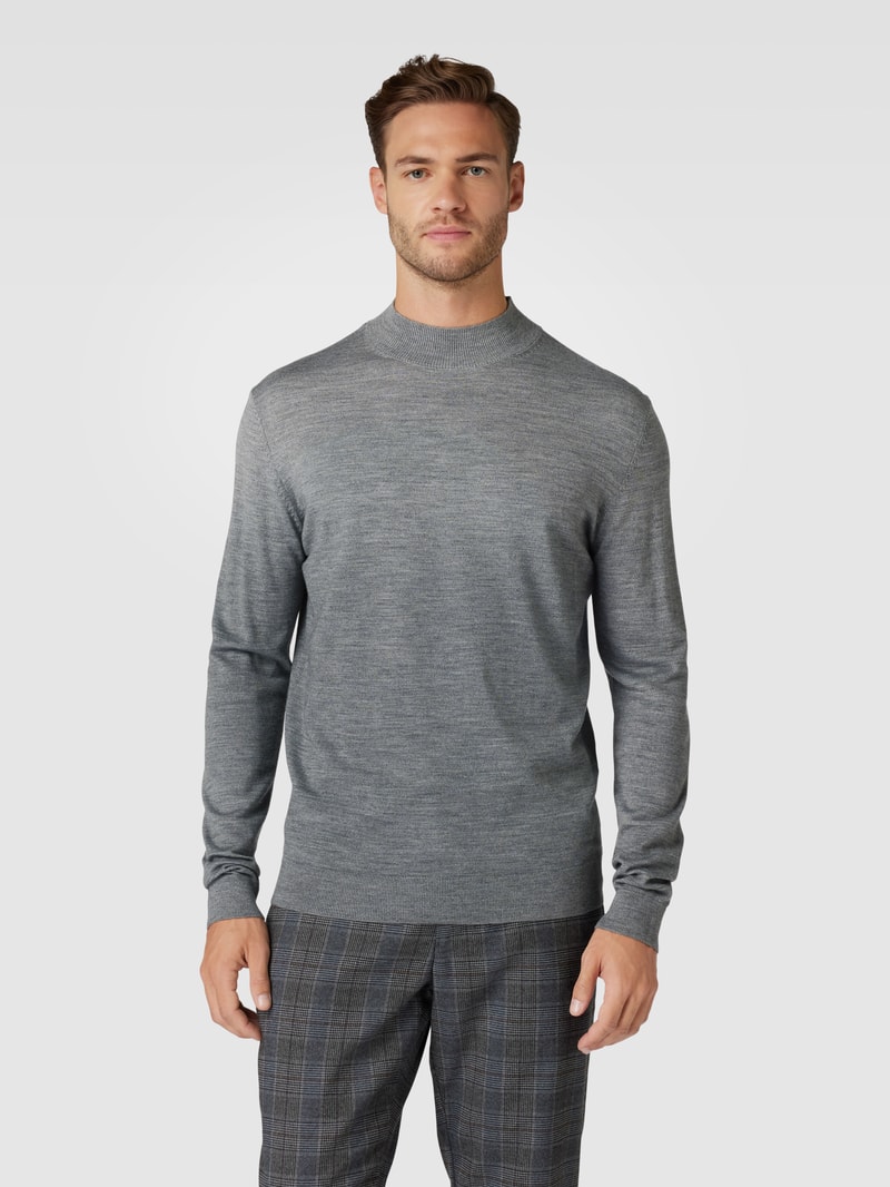Strickpullover mit Turtleneck Modell 'TOWN' in silber