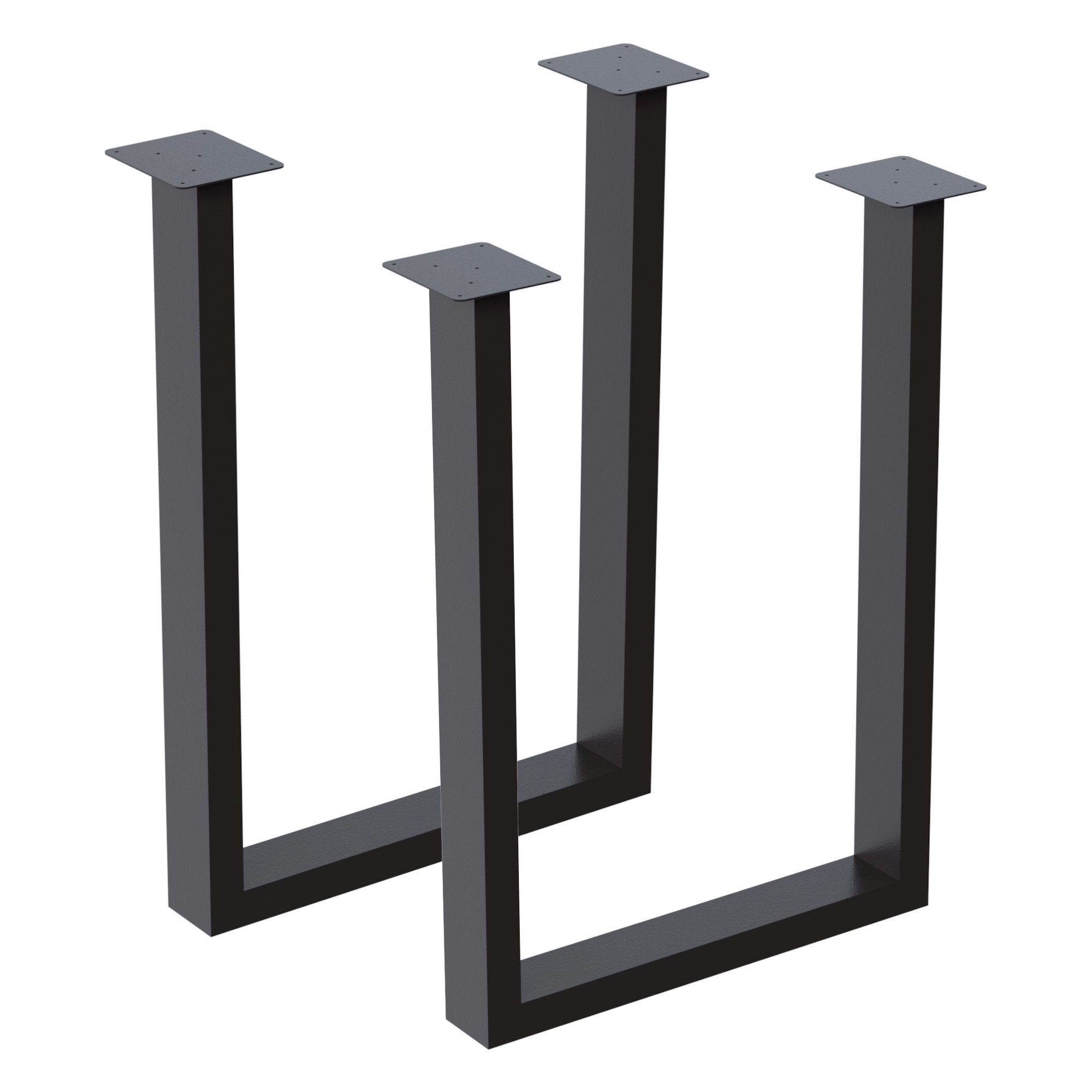 en.casa Tischgestell, Holsted Tischkufen 2er Set Stahl 40 x 28 cm Schwarz, matt