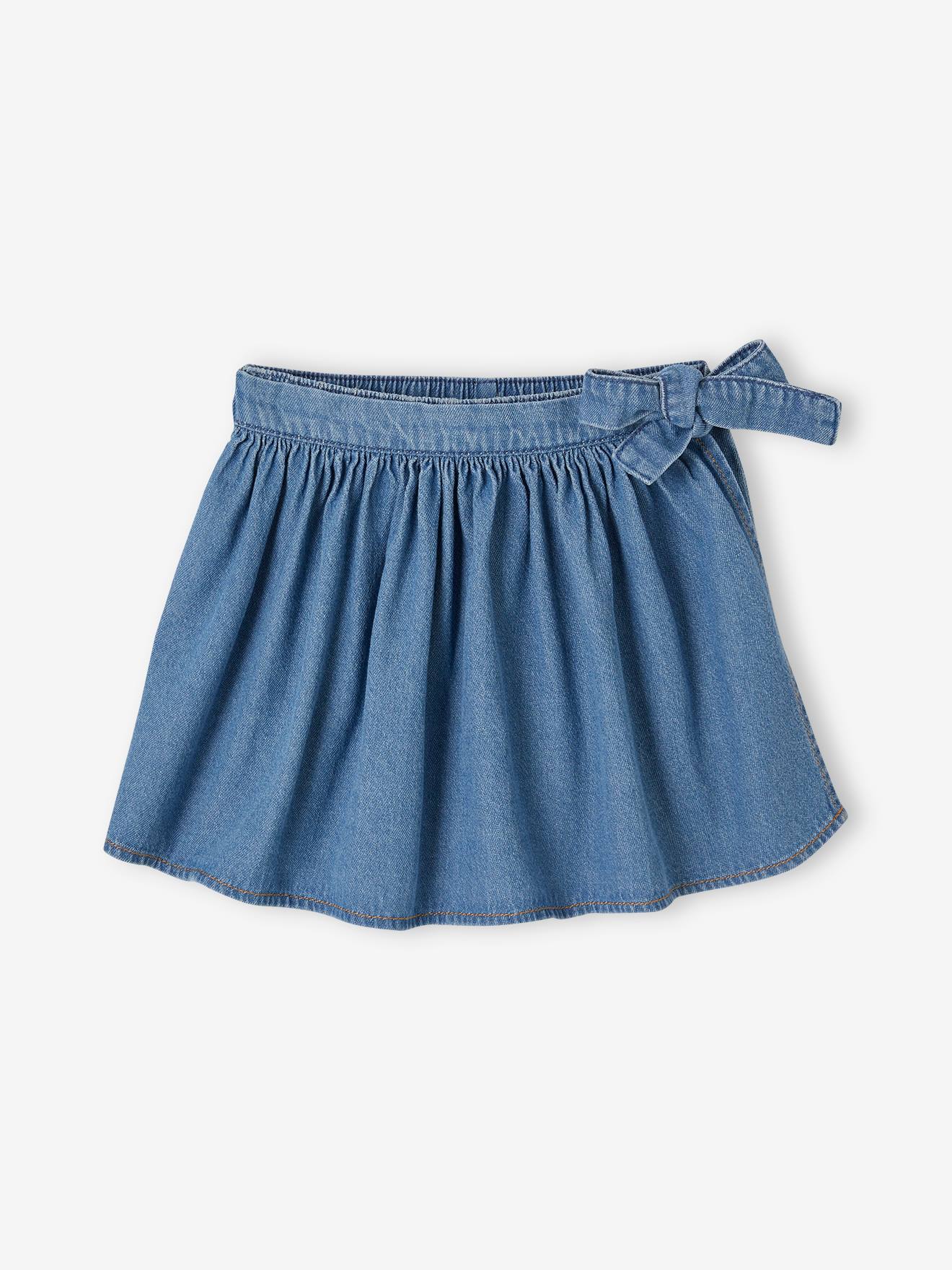 Vertbaudet Mädchen Skort aus leichtem Denim - blue stone