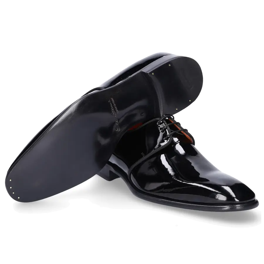 Santoni - Businessschuhe Derby 14667 Lackleder - schwarz