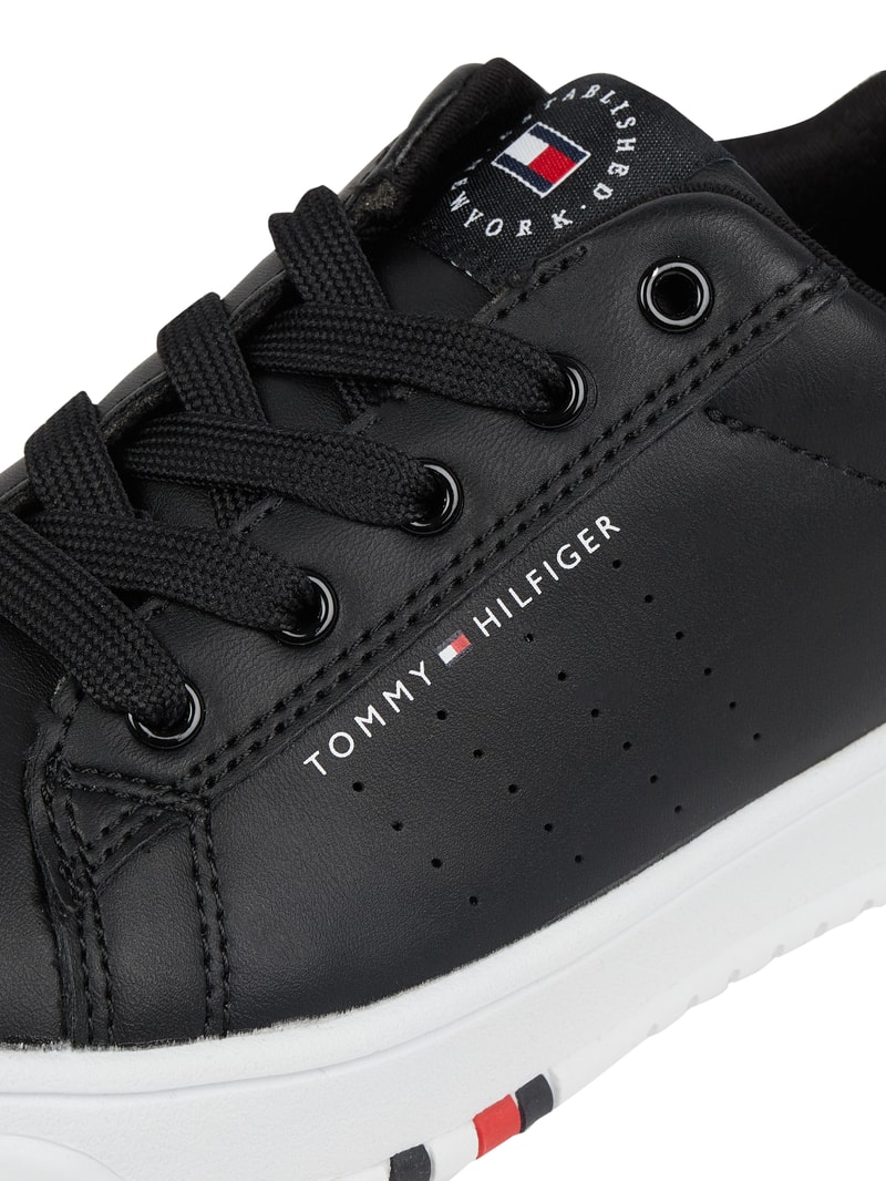 Sneaker in Leder-Optik Modell 'KAREEM' in schwarz