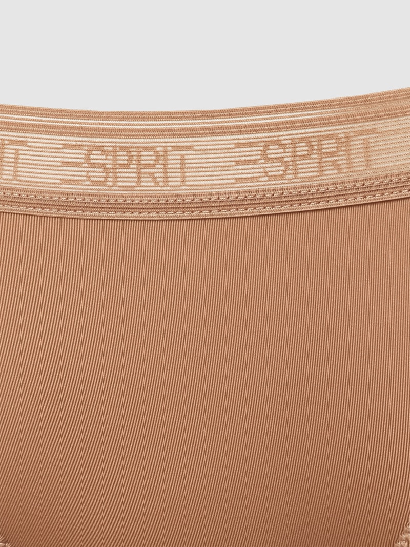 Slip mit elastischem Logo-Bund Modell 'MICRO' in beige