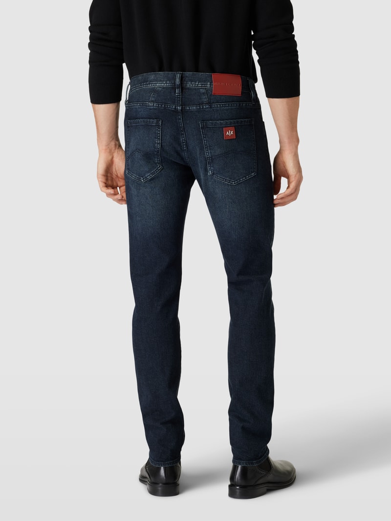 Slim Fit Jeans mit Knopf- und Reißverschluss in dunkelblau