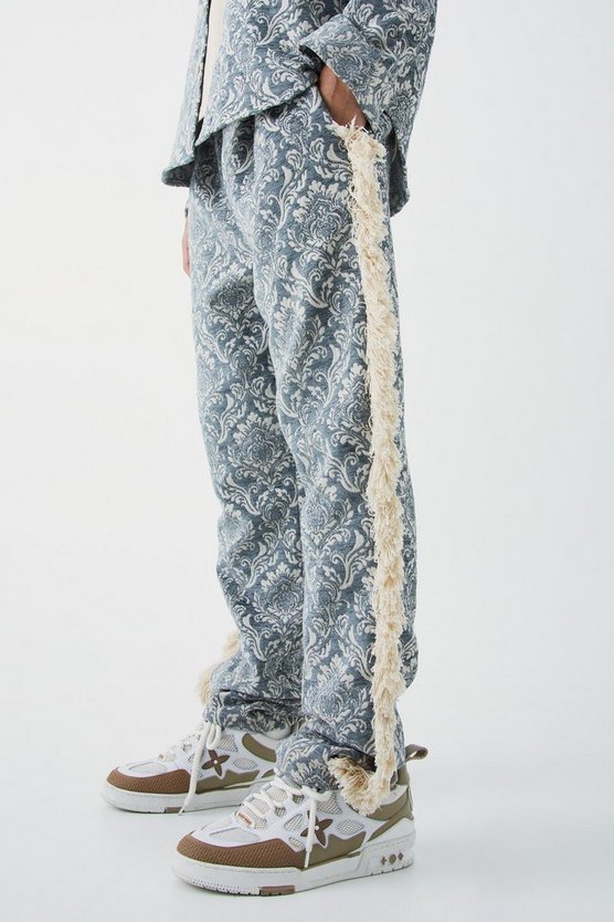 Ausgefranstes Overshirt mit Print