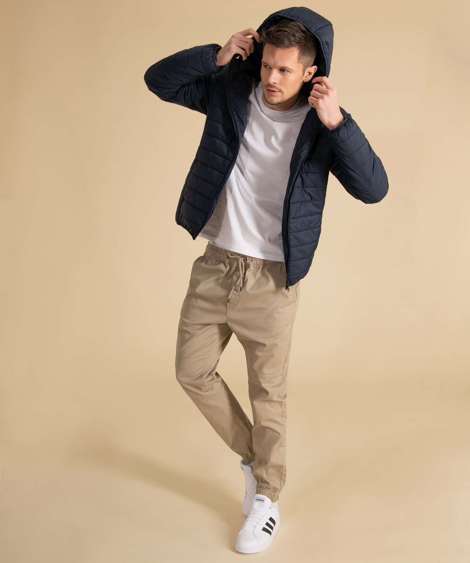 Doudoune homme légère à col montant marine | GEMO
