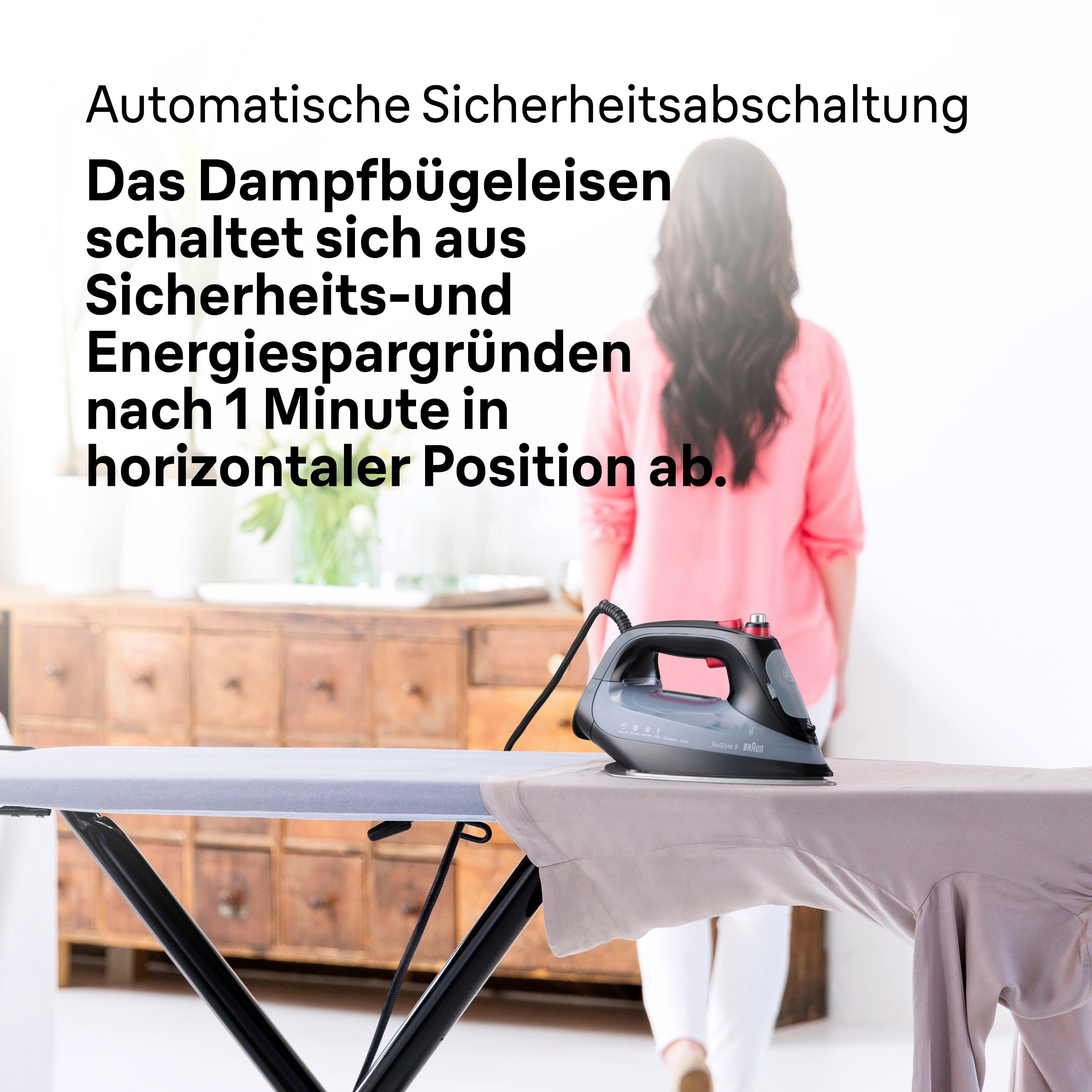 Braun Dampfbügeleisen TexStyle 9 SI 9281 BK, 3100 W