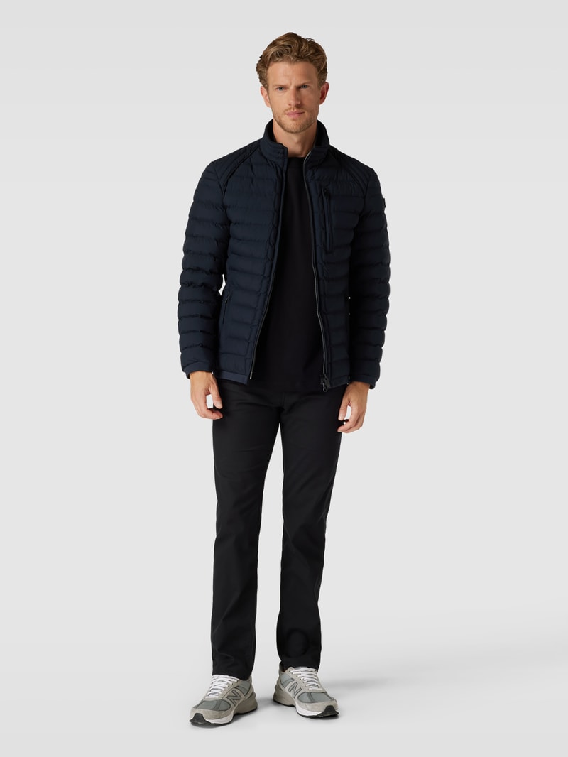 Steppjacke mit Stehkragen Modell 'MOL' in marineblau