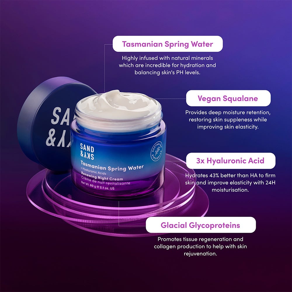 Sand & Sky Tasmanian Water Renewing Night Cream 60 g