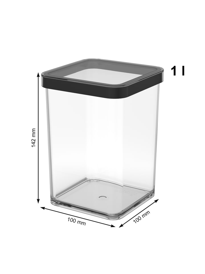 Rotho Loft 3er-Set Vorratsbehälter, Kunststoff  in Schwarz günstig kaufen onesize