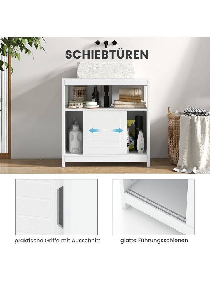 COSTWAY Waschbeckenunterschrank 60x30x60cm in Weiß günstig kaufen onesize