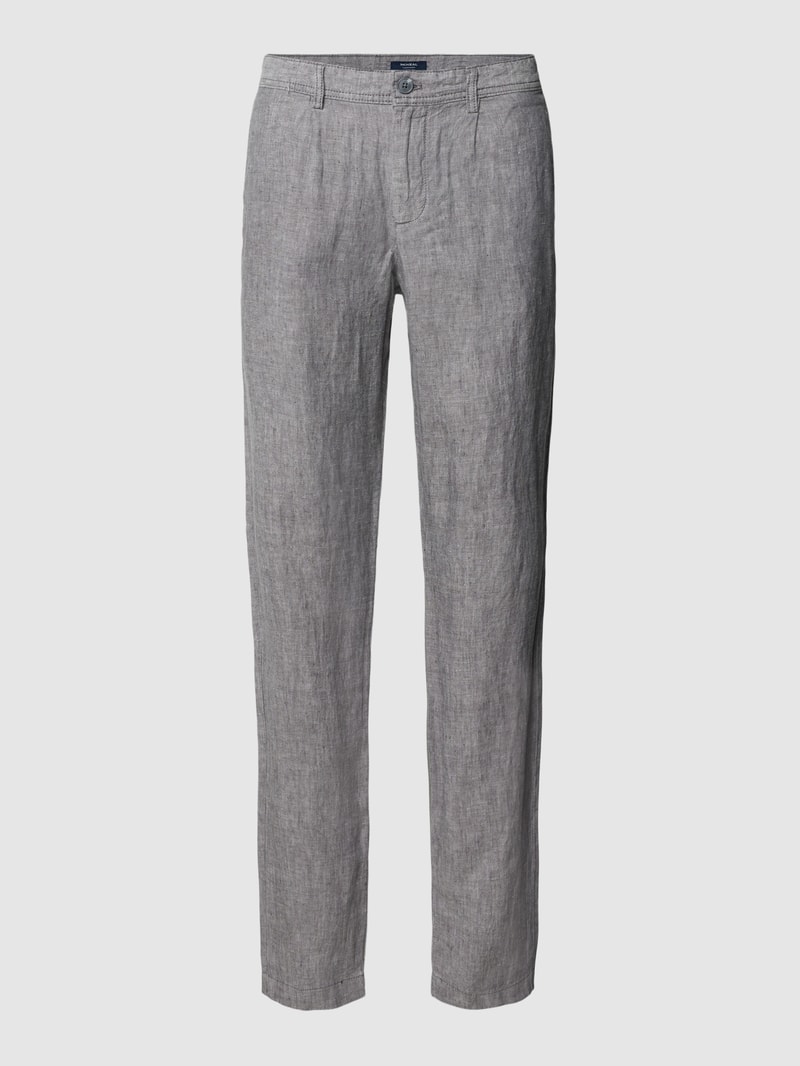 Regular Fit Stoffhose mit französischen Eingrifftaschen in mittelgrau