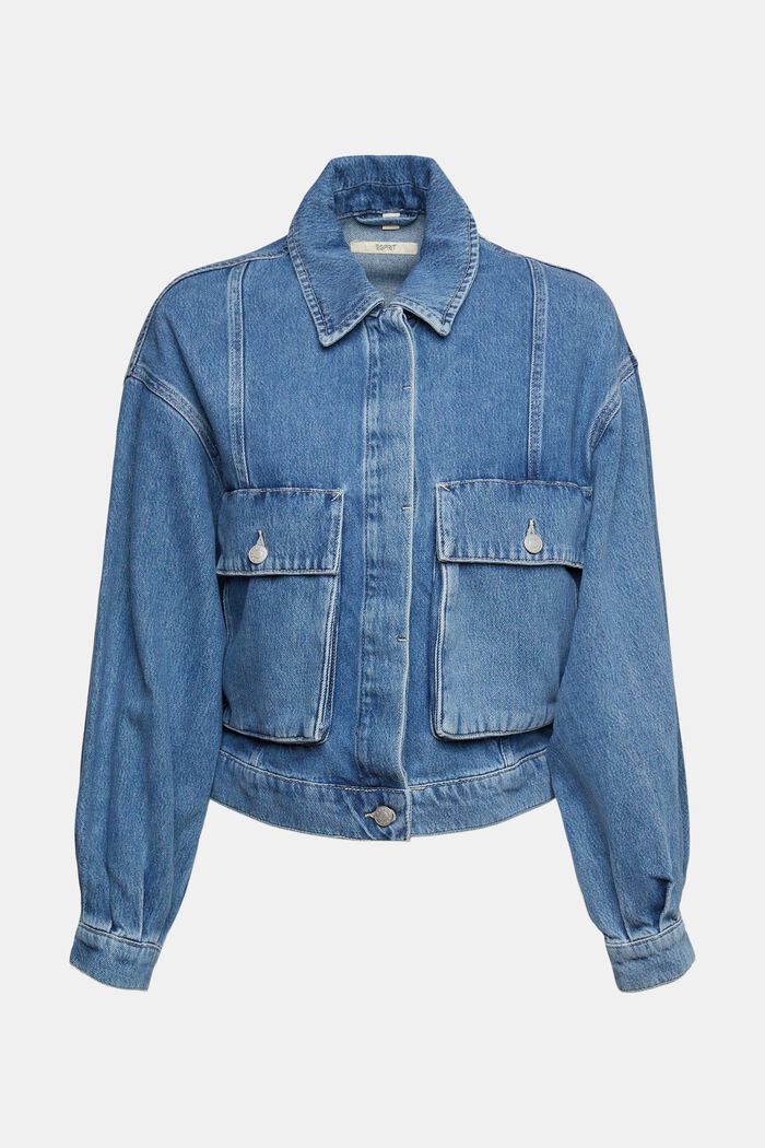 Jeansjacke mit Puffärmeln