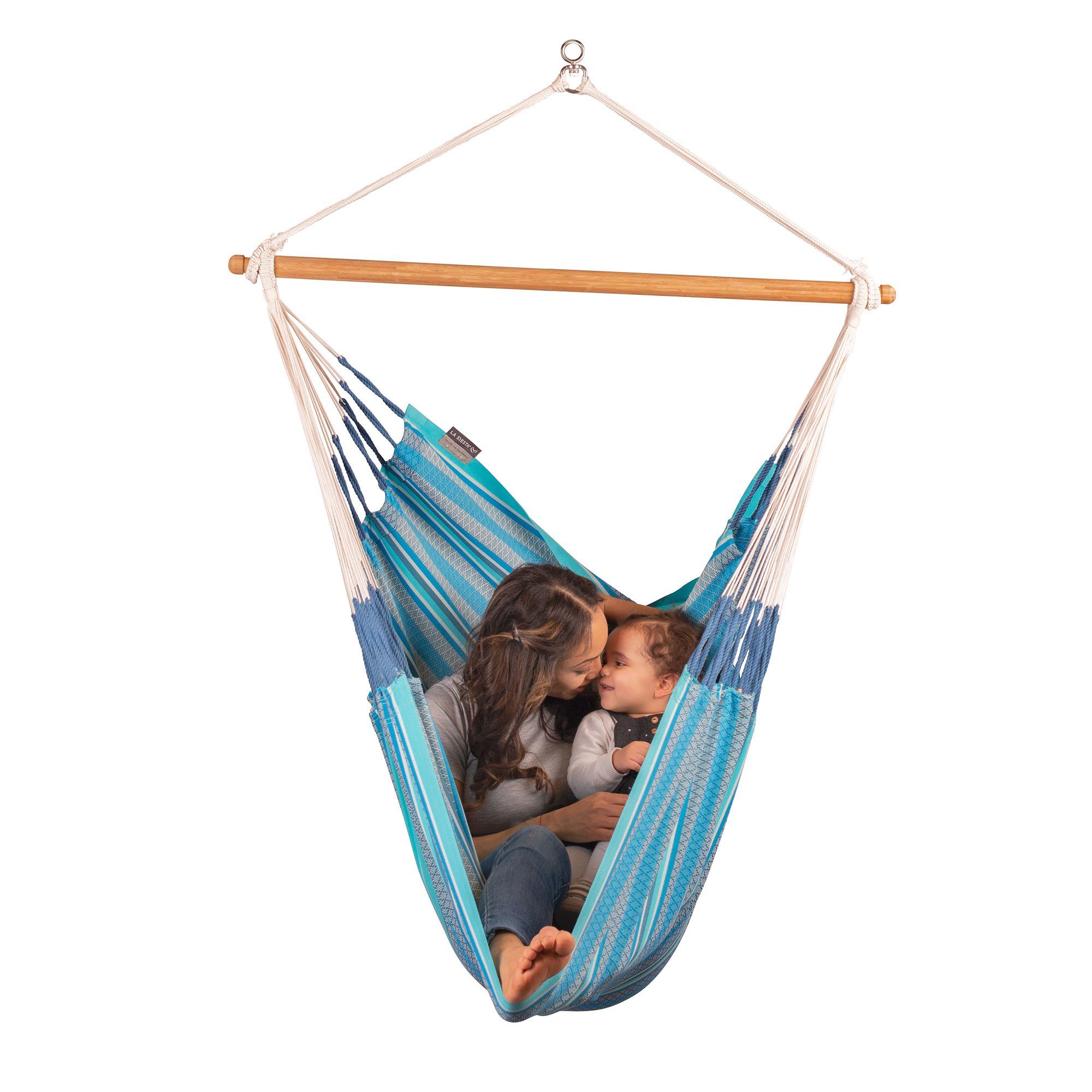 La Siesta Hängestuhl Hängestuhl Habana Azure - Hängestuhl aus Bio Baumwolle Comfort Size, Hochwertige Qualität