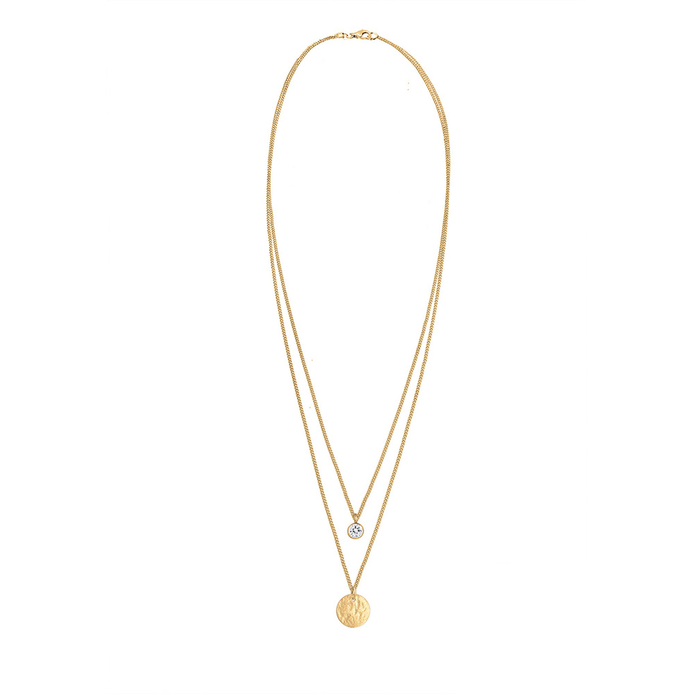 Elli Elli Collier Collier femme layering avec cristal en argent sterling 925 collier