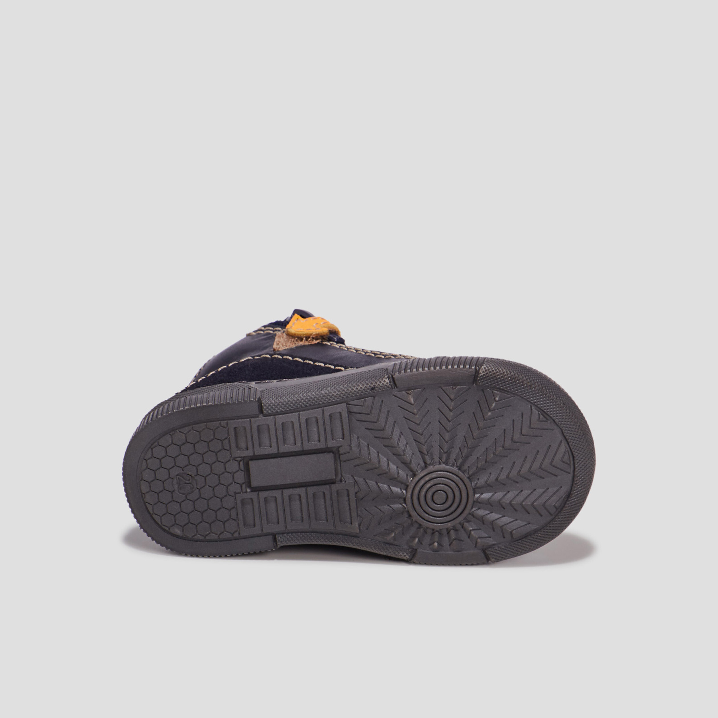 Baskets montantes zippées en cuir bleu marine bébé garçon | La Halle