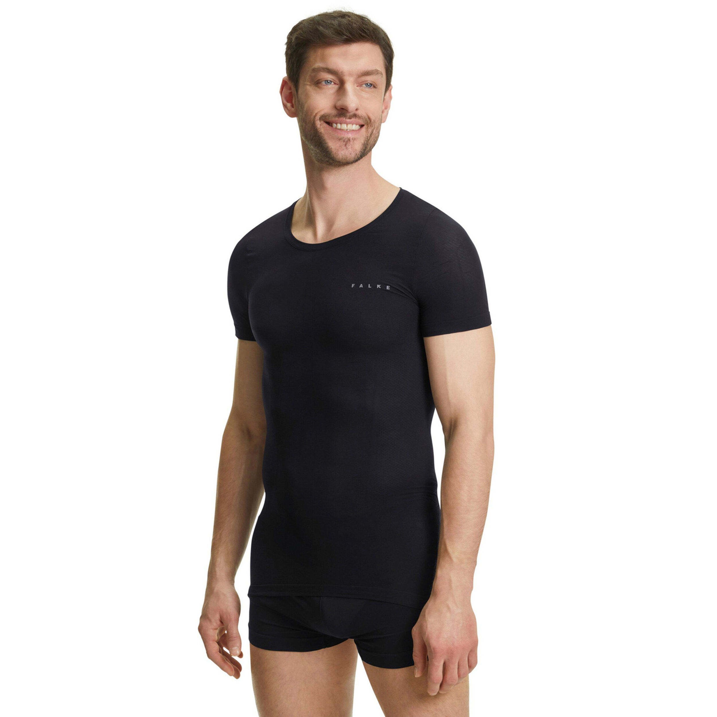 Regular Shortsleeve Laufshirt Herren - Schwarz