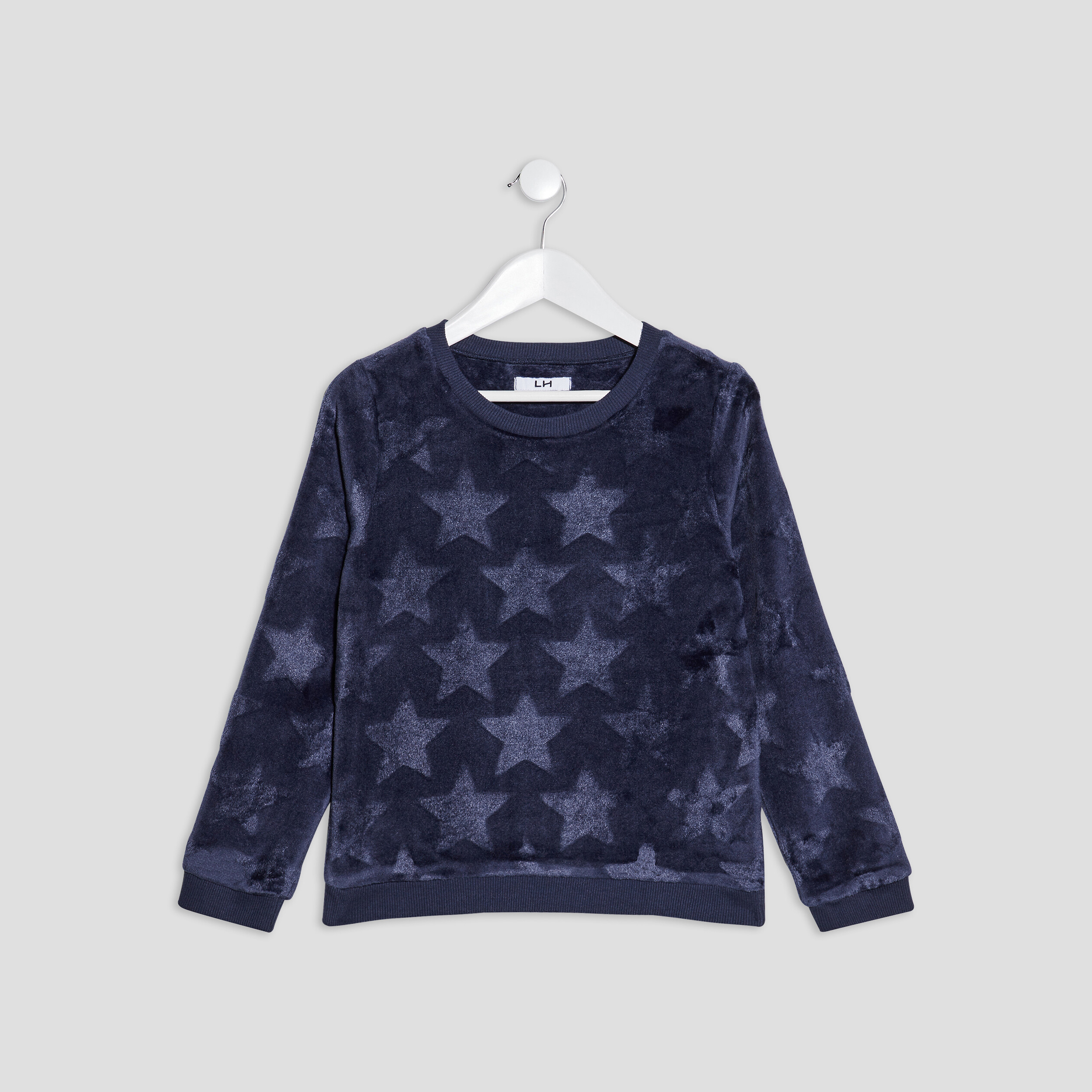 Sweat doux manches longues bleu marine fille | La Halle