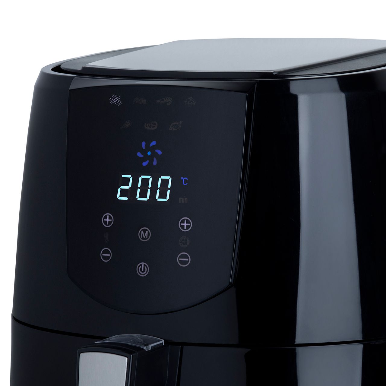 H.Koenig Elektrische Fritteuse FRY800, 1400 W, 4 L, bis zu 200°C, Kunststoff, Schwarz