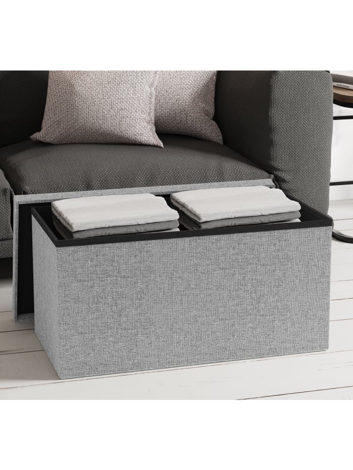 VCM  Stoff Sitztruhe Sitzbank Aufbewahrungsbox Boxas in Grau günstig kaufen onesize