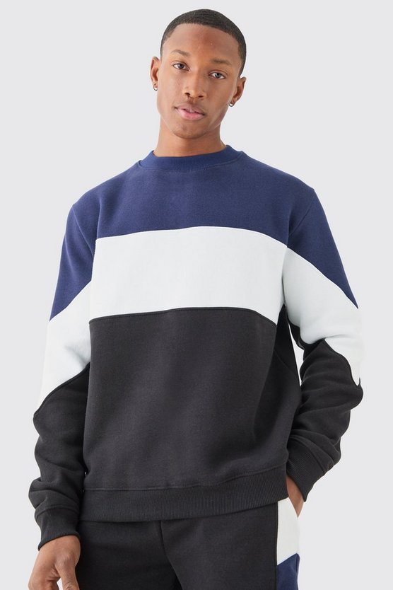 Kurzer Colorblock Sweatshirt-Trainingsanzug
