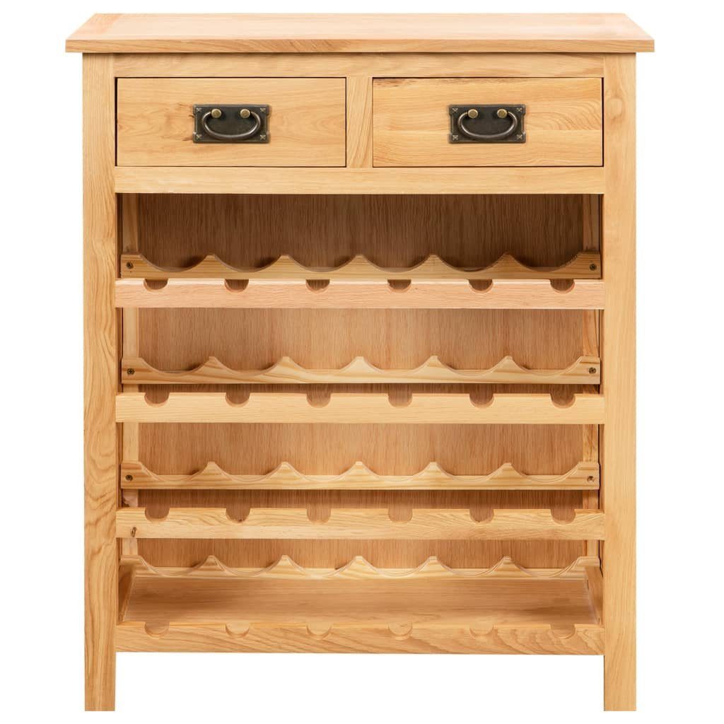 vidaXL Weinregal Weinschrank 72x32x90 cm Massivholz Eiche, 1-tlg.