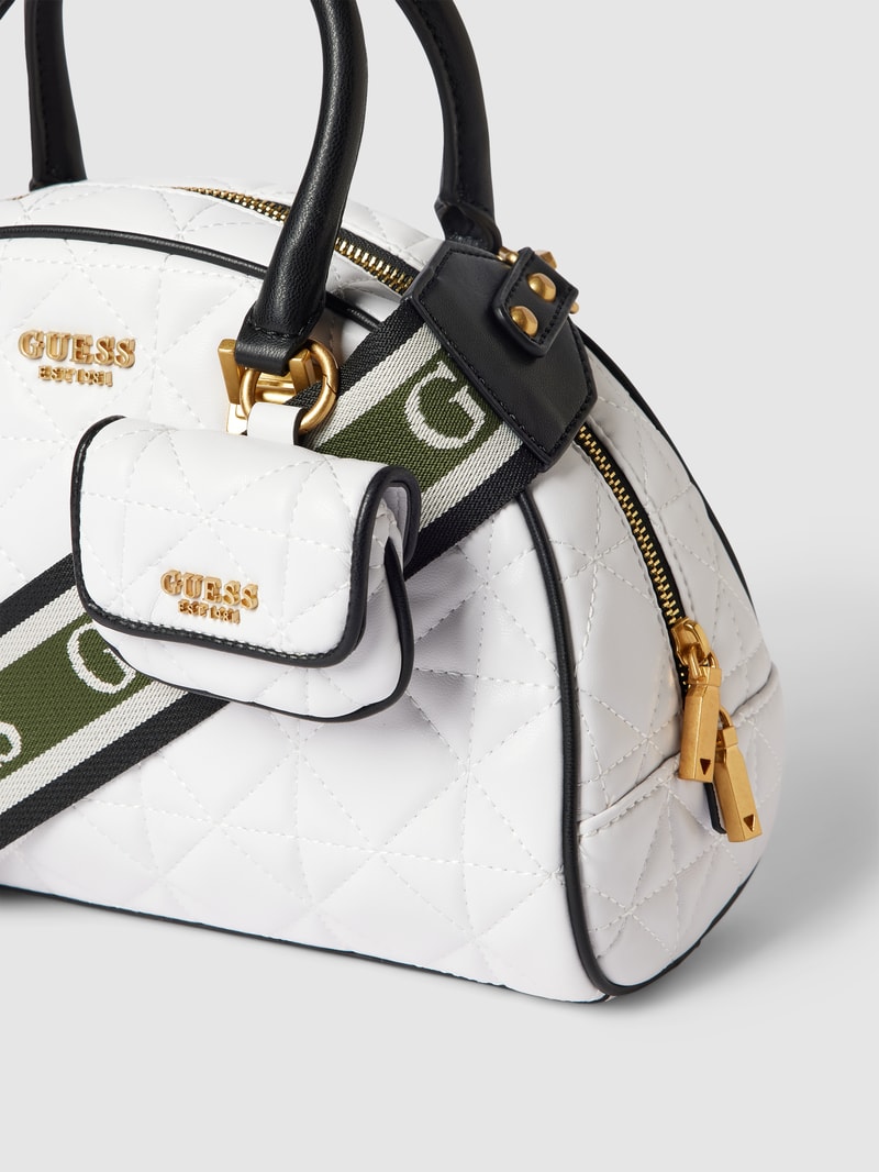 Bowling Bag in Stepp-Optik Modell 'MILDRED' in weiß